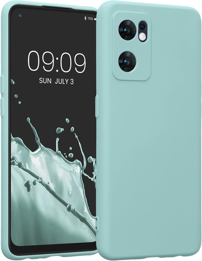 Husa kwmobile Compatibila cu Husa Oppo Find X5 Lite - Husa din silicon pentru telefon cu protectie pentru camera - Glacial Mint