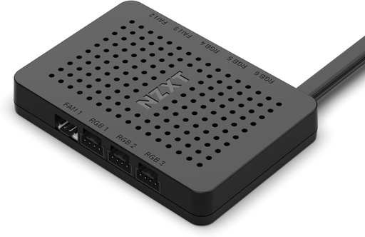 NZXT RGB si controler de ventilator - AC-CRFR0-B1-6 Canale de iluminare RGB - 3 canale de ventilator - Personalizare iluminare RGB - Negru
