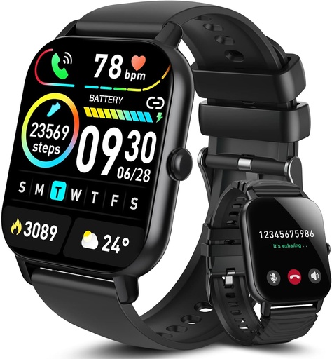 Aptkdoe Smartwatch pentru bărbați, ceas inteligent cu ecran tactil complet de 1,85 inchi cu apelare Bluetooth, ceas fitness cu 112 moduri sportive, ceas sport impermeabil IP68 cu pedometru monitor de somn pentru iOS Android