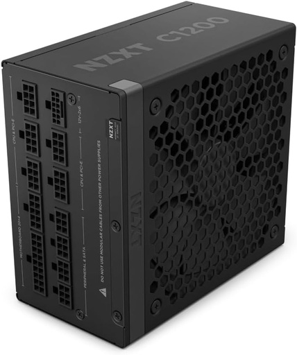 NZXT C1200 Gold ATX 3.1 - Sursă de alimentare pentru jocuri PC complet modulară, silențioasă - 1200 W - 80 PLUS Gold - Conector 12V 2x6 - Modul zero ventilator - Condensatori 100% japonezi - Negru
