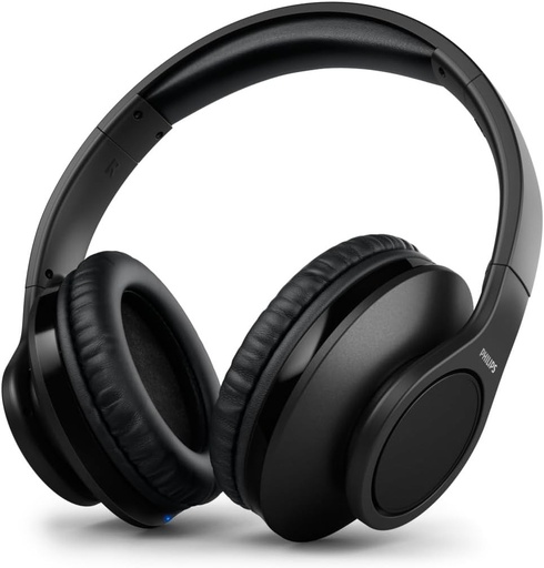 Casti TV PHILIPS TAH6206BK/00, casti supraear fara fir pentru adulti, anulare pasiva a zgomotului, conexiune Bluetooth, 18 ore de redare, casti premium, negru