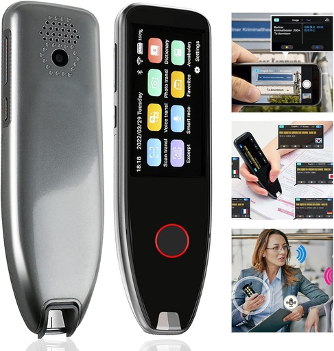 Scan Reader Pen, dispozitiv de traducere în 113 limbi, stilou de citire pentru dislexie, vârstnici, copii, ecran tactil LCD de 3,0 inchi, suport pentru traducere online/offline, pix traducător OCR pentru întâlniri, călătorii, studiu