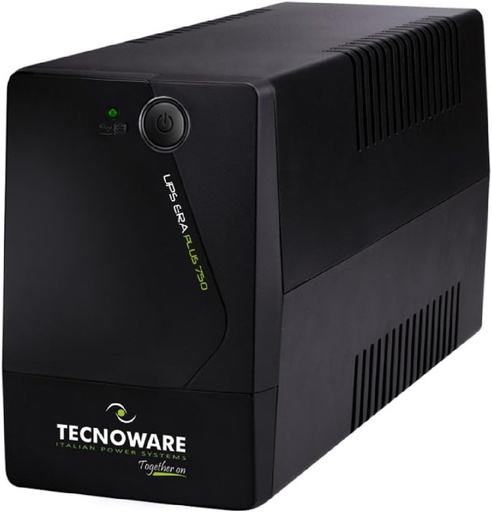 Tecnoware Power Systems - Sursa de alimentare neintreruptibila | 750 VA Protectie impotriva intreruperilor de curent | Tehnologia AVR Plus | 10 min autonomie pentru PC, 40 min pentru modem | Silentios, SINGUR, 750VA