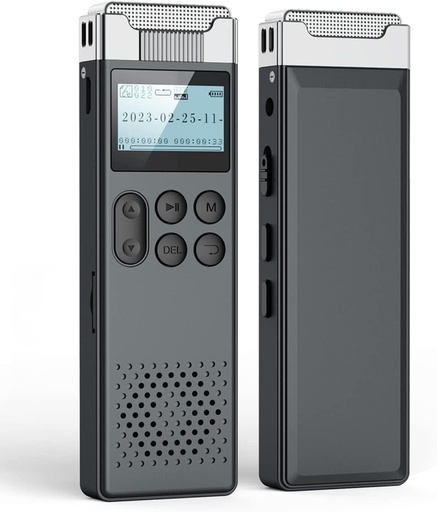 Recorder digital LIMENAMICS - 32 GB 3072 kbps Memorie flash incorporata Recorder activat prin voce, inregistrare cu o singura atingere cu parola Player MP3 pentru prelegeri, interviuri, intalniri