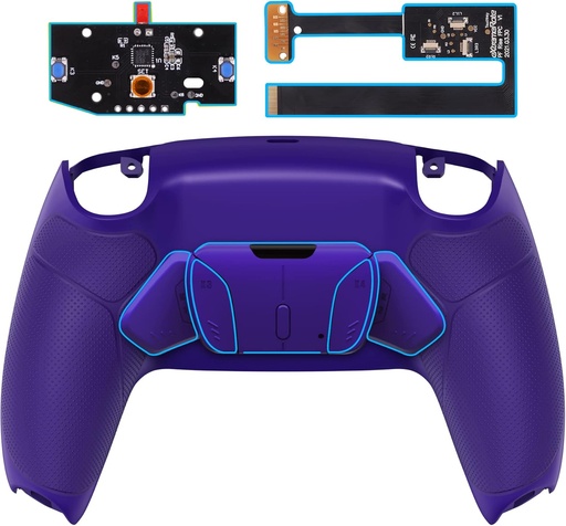 Kit de remapare programabil RISE4 eXtremeRate pentru controlerul PS5 BDM-010/020, placa de remapare și carcasă cauciucată a plăcii din spate cu mâner și butoane din spate Palete din spate pentru PS5 - violet galactic