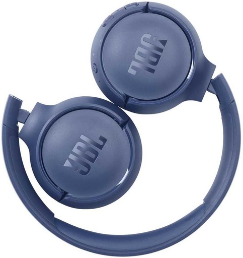 Căști on-ear fără fir JBL Tune 510BT, Bluetooth 5.0, pliabile, microfon încorporat, conexiune multipunct și asistent vocal, până la 40 de ore de viață a bateriei și încărcare rapidă, albastru