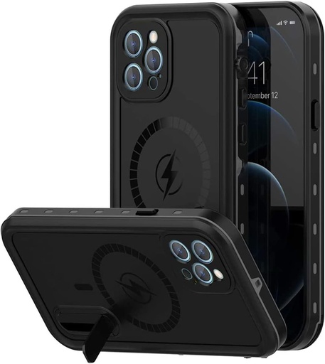 Husa mophets pentru iPhone 12 Pro Max cu incarcare Mag-Safe, rezistenta la apa cu protector de ecran incorporat Testat la cadere de calitate militara Suport rezistent la socuri pentru Apple iPhone 12 Pro Max