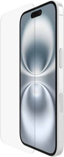 Protector de ecran Belkin ScreenForce UltraGlass 2 antimicrobian pentru iPhone 15, rezistent la zgarieturi, evaluare 9H, sticla subtire, montare de aliniere usoara inclusa pentru o instalare fara bule