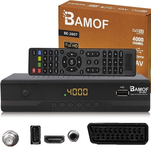 Receptor digital prin satelit Bamof BE-2607 hd-line - (HDTV, DVB-S/S2, HDMI, SCART, 2x USB 2.0, Full HD 1080p) [Preprogramat pentru Astra Hotbird Turksat] [Clasa de energie A+++]