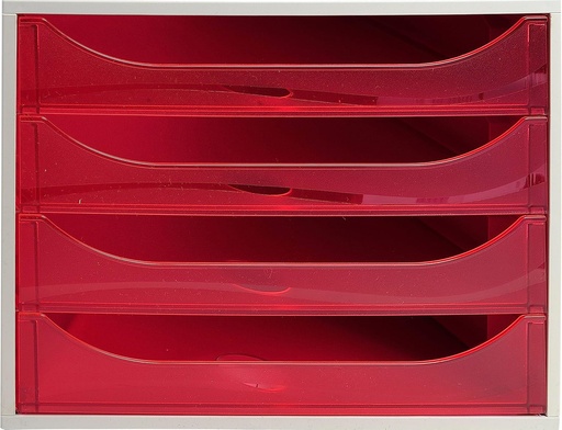 Modul de clasare EXACOMPTA ECO 4 sertare gri roz translucid - 28,4 x 23,4 x 34,8 cm