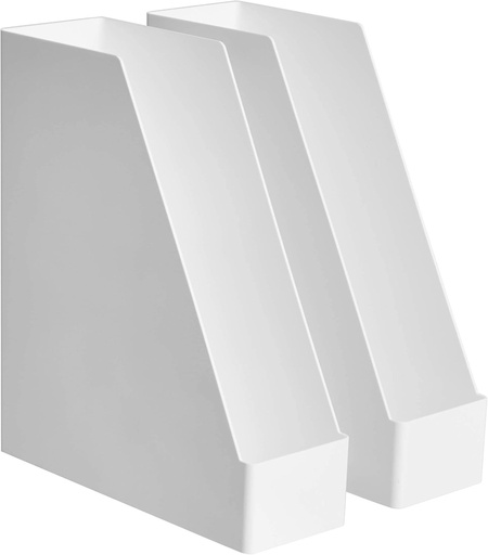 Organizator din plastic Amazon Basics, pachet de 2, alb