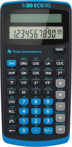 Calculator științific Texas Instruments TI-30 ECO RS (afișaj cu o singură linie cu 10 cifre, alimentat solar) negru