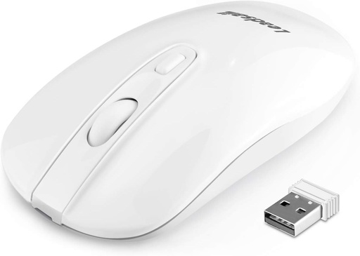 Mouse de computer USB silentios fara fir LeadsaiL pentru laptop, mouse reincarcabil cu clic silentios, 2400 DPI cu 5 niveluri reglabile pentru Windows 7/8/10/XP/Vista/Mac/Macbook Air/Linux - negru