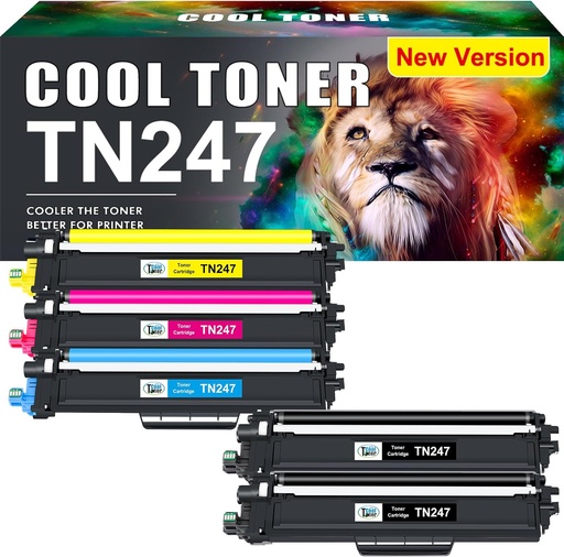 Toner TN247 TN-243CMYK DCP-L3550CDW: Toner compatibil pentru Brother MFC-L3750CDW TN243 MFC-L3770CDW HL-L3210CW HL-L3230CDW MFC-L3710CW MFC-L3730CDN242CDN4242 TN-247 TN-243 5-Pachet