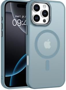 Husă GaoBao pentru iPhone 16 Pro, [compatibilă Magsafe] Husă magnetică mată, subțire și translucidă, protecție împotriva șocurilor și căderilor, husă de protecție anti-amprentă, albastru