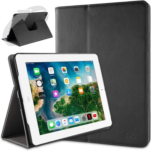 Husa rotativa doupi pentru iPad 2 3 4, husa de protectie inteligenta de lux 360 ​​de grade Husa si husa din piele artificiala, neagra