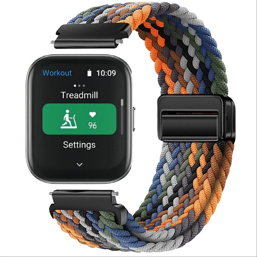 Bratara GIOPUEY compatibila cu Amazfit Bip 5, bratara din nailon impletit [unisex] bratara elastica de schimb - colorata