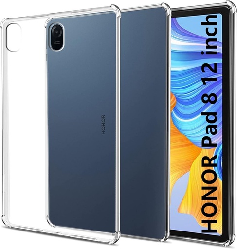 Husa easyBee compatibila cu Honor Pad 8 (HEY-W09) de 12 inchi, husa de protectie ultra-subtire din silicon, husa pentru tableta HD TPU anti-alunecare antisoc - transparenta