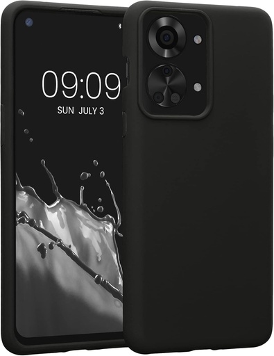 Husa kwmobile compatibila cu OnePlus Nord 2T 5G - Husa din silicon pentru telefon - Suprafata moale - Incarcare fara fir - Negru