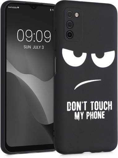 kwmobile Husa Smartphone Compatibila cu Samsung Galaxy A03s - Husa Telefon din Silicon Alb-Negru