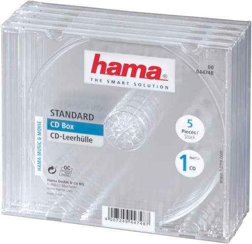 Hama CD Sleeves (Standard, CD Protective Sleeve) pachet de 5, transparente