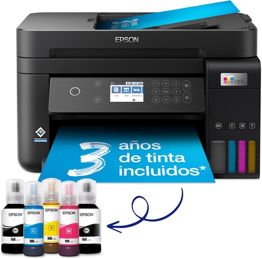 Imprimantă multifuncțională Epson EcoTank ET-3850 A4 cu rezervor de cerneală Wi-Fi, cu o sursă de cerneală inclusă pentru până la 3 ani