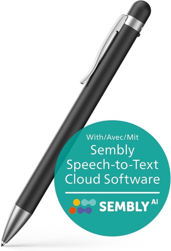 Philips VoiceTracer DVT1600 Pen, înregistrator audio de 32 MB cu Sembly AI pentru recunoașterea vorbirii în mai multe difuzoare, crearea automată a rezumatelor, a proceselor verbale de întâlnire și a listelor de sarcini