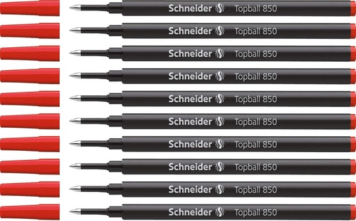 Rezerva Schneider Topball 850 Rollerball (format euro, latime linie 0,5 mm) pachet de 10 rosu