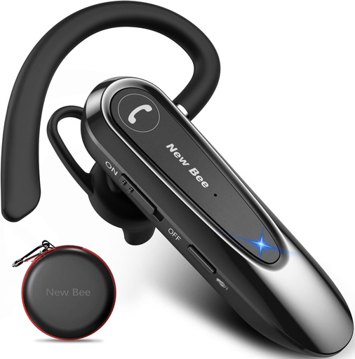 Casti Bluetooth fara fir Bee cu microfon dublu V5.0 Casti Bluetooth hands-free cu timp de convorbire de 20 de ore Microfon Mute Conectati doua dispozitive pentru iPhone, Android si PC