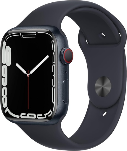 Apple Watch Series 7 (GPS + Cellular, 45 mm) Carcasă din aluminiu Midnight cu banda sport Midnight - Mărime normală