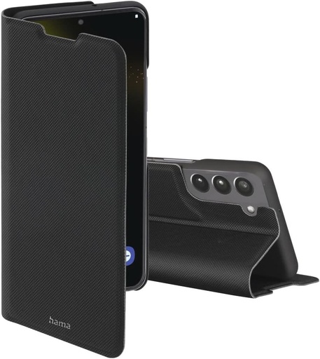 Husa pentru telefon mobil Hama pentru Samsung Galaxy S22 "Slim Pro" (husa de protectie cu portofel, 2x sloturi pentru carduri, husa pliabila Samsung S22 cu inchidere magnetica si functie de suport) neagra
