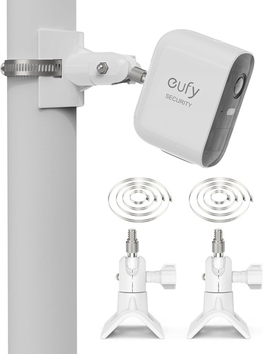 Pachet de 2 suporturi universale pentru camera de securitate pentru Arlo Pro 4, Arlo Pro 3, Arlo Pro 2, eufyCam 2C/2C Pro/3/3C eufyCam 1 & 2, eufyCam E, Arlo Ultra Arlo Ultra 2 (alb)