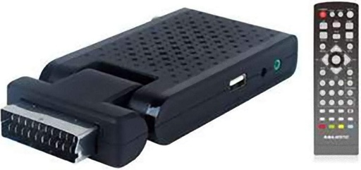 Majestic DEC 663N - Mini decodor digital terestru DVB-T/T2 HD, SCART/HDMI, intrare USB 2.0 de mare viteza pentru redarea fisierelor multimedia