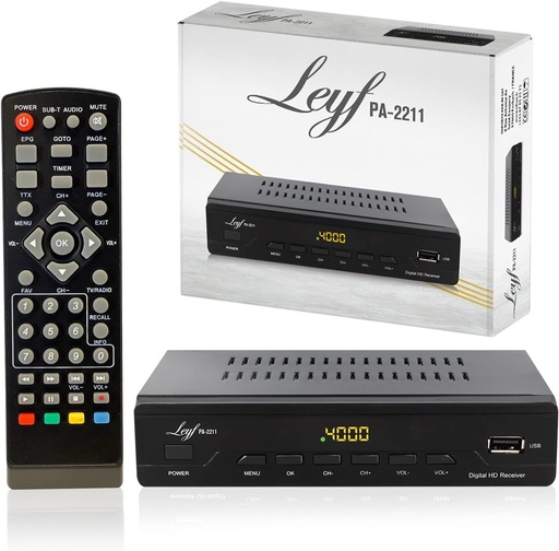 LEYF PA - 2211 Decodificator digital terrestre - DVB - T2 - Receptor TDT TV Full HD 1080p (HDTV, Scart, USB)