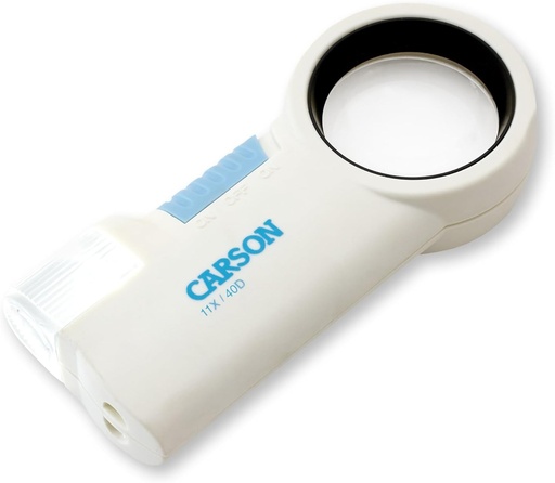Lupa Carson MagniFlash Pro Series 11x cu lentila asferica, lumina LED si lanterna