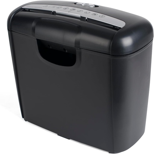 Pavo - Tocator de documente premium de pana la 6 coli, taiat in banda, tocator de carduri de credit inclusiv cos de gunoi, 10 L, negru, 8038770