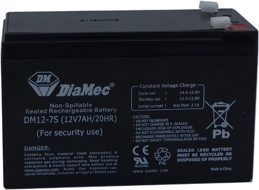 Baterie plumb Diamec AGM 12v 7Ah F1 pentru securitate