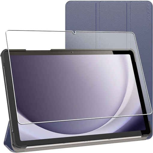 Husa ebestStar pentru Samsung Galaxy Tab A9+ (2023) SM-X210, husa de protectie subtire, husa magnetica din piele PU, albastru inchis + sticla securizata