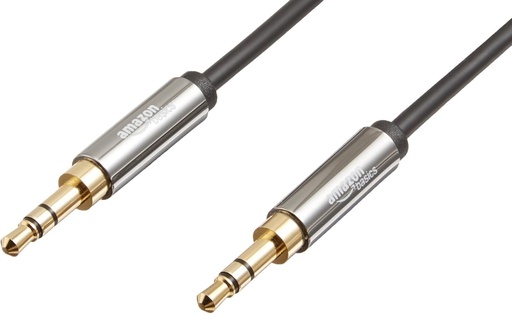 Cablu audio stereo auxiliar de 3,5 mm de la Amazon Basics, 1,2 m, negru