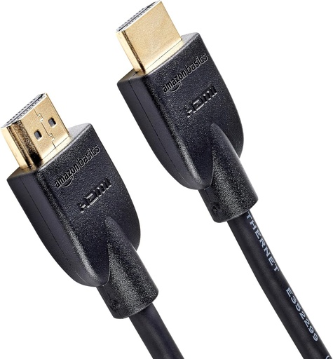 Cablu HDMI 4K de 6 ft Amazon Basics - Viteza mare 18 Gbps cu Ethernet - 4K@60Hz, 2160p - Negru