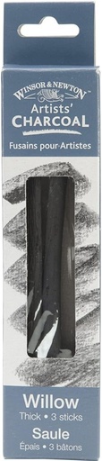 Winsor & Newton 3 betisoare groase de carbune, salcie, pachet de 3 unitati, 3 bucati (pachet de 1), 3