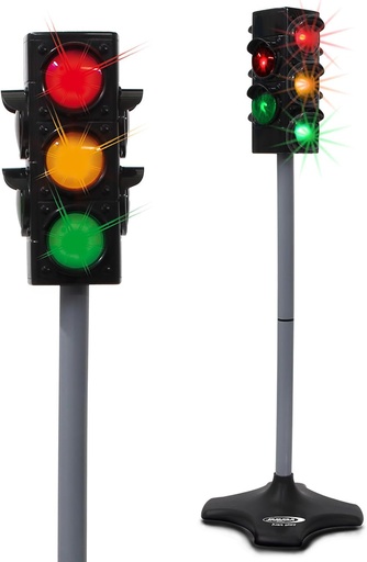 JAMARA 460256 - Grand Traffic Light cu funcție de lumină, design clasic și realist, plastic de înaltă calitate, faze de semafor automat sau manual, funcție de oprire automată