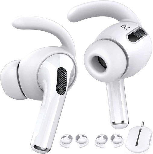 AHASTYLE Tampoane pentru urechi AirPods Pro Silicon 3 perechi Huse pentru căști anti-alunecare cu cârlig pentru ureche【Nu se potrivește în carcasa de încărcare】 Compatibilă cu Apple AirPods Pro 1-a generație (negru)