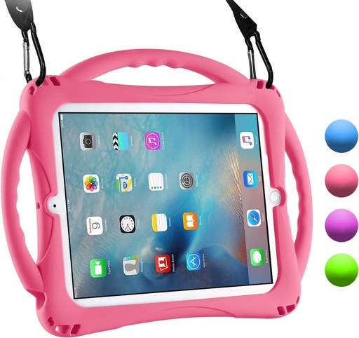 Husa TopEsct pentru copii pentru Apple iPad a 2-a generatie, husa cu maner din silicon antisoc pentru iPad a 3-a generatie, iPad a 4-a generatie (roz)