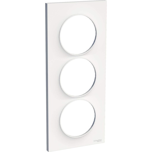 Odace Styl - Placa alba 3 stalpi verticali distanta centre 50 mm