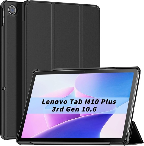 Husa Patamiyar Lenovo M10 Plus 3rd Gen 10,6 inch 2022 (TB125FU|TB128FU|TB128XU), husa Lenovo Tab M10 Plus Husa de protectie subtire, usoara, cu repaus/trezire automata pentru carcasa Lenovo M10 Plus-negru