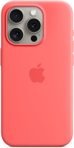 Husa din silicon Apple iPhone 15 Pro cu MagSafe - Guave - -