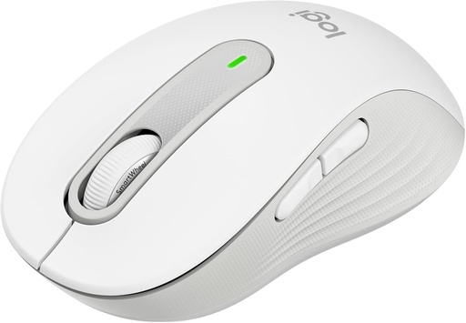 Mouse fara fir Logitech Signature M650 - Pentru maini mici pana la mijlocii, 2 ani de viata a bateriei, clicuri silentioase, butoane personalizabile, Bluetooth, pentru PC/Mac/dispozitive multiple/Chromebook - alb