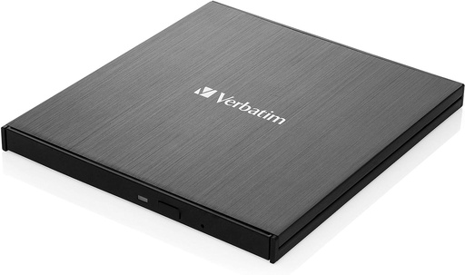 Scriitor extern de CD/DVD Slimline Verbatim, USB 3.2 Gen1 cu port USB-C, inclusiv cablu USB-C la USB-A, design compact, inscripționare DVD extern, unitate CD externă, design subțire