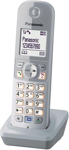 Receptor Panasonic KX-TGA681EXS pentru seria KX-TG68xx, inclusiv suport de incarcare, argintiu perlat